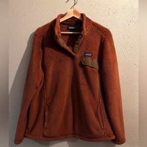 Women’s XXL Patagonia Burnt Orange Fleece Pullover – Cozy & Stylish